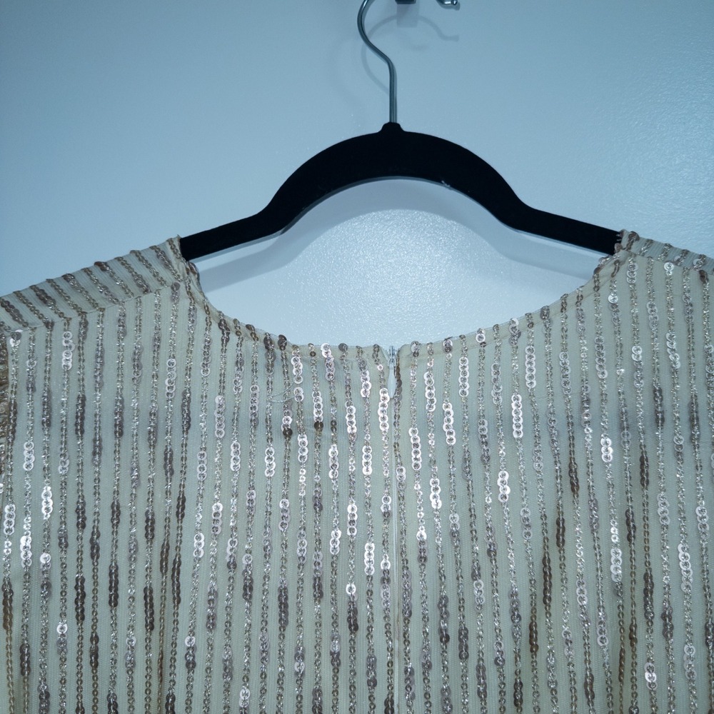 New Ivy City Co Gold Sequin Goldie Midi Dress XL - Picture 8 of 8